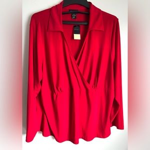 Lane Bryant Poinsettia Red Blouse